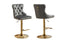 Sahara Dark Grey Barstool with Gold Stand -Set of 2