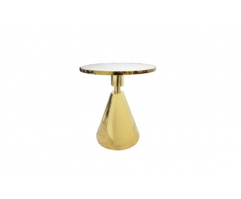 Glam Gold 50cm Side Table - White Marble