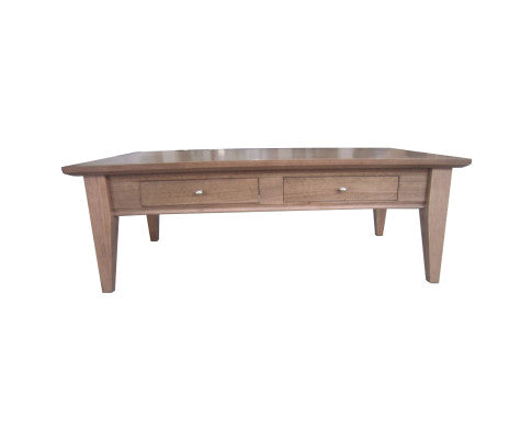 Fairmont 130cm Coffee Table 2 Drawers Solid Tasmanian Oak Natural