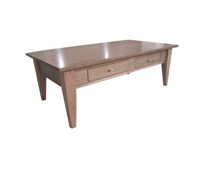 Fairmont 130cm Coffee Table 2 Drawers Solid Tasmanian Oak Natural