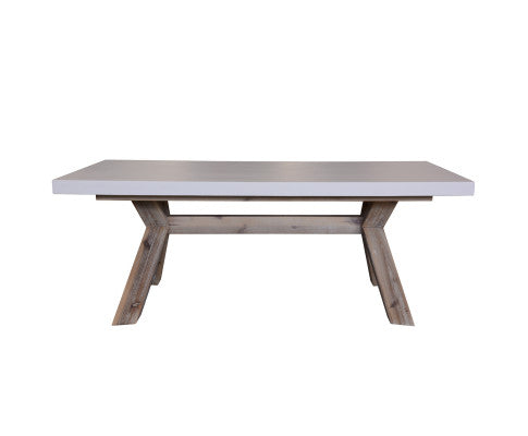 Stony 120cm Coffee Table with Concrete Top - White