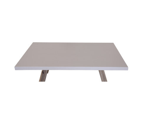 Stony 120cm Coffee Table with Concrete Top - White