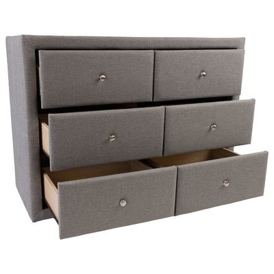 Molly Dresser 6 Chest of Drawers Bedroom Storage Cabinet - Light Grey