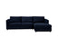 Kennedi 2 Seater Velvet Fabric Corner Sofa Lounge RHF Chaise - Navy