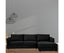 Kennedi 2 Seater Velvet Fabric Corner Sofa Lounge RHF Chaise - Black