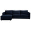 Kennedi 2 Seater Velvet Fabric Corner Sofa Lounge LHF Chaise - Navy