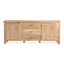 Woodland 140cm Buffet Table Cabinet Timber Wood 3 Drawer 2 Door Natural