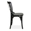 Rustica 4pc Set Dining Chair X-Back Solid Timber Wood Seat Black