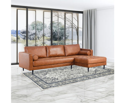 Chelsea 2 Seater Sofa Fabric Lounge Couch with RHF Chaise Light Brown