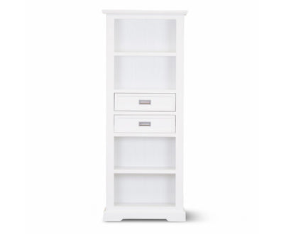 Laelia Bookshelf Bookcase 4 Tier Solid Acacia Wood Coastal Furniture - White