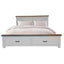 Grandy 5pc King Bed Suite Bedside Dresser Bedroom Furniture Package White Brown