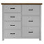 Grandy Tallboy 7 Chest of Drawers Bed Storage Cabinet Stand White Brown