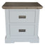 Fiona Bedside Tables 2 Drawers Storage Cabinet End Nightstand Table White Grey