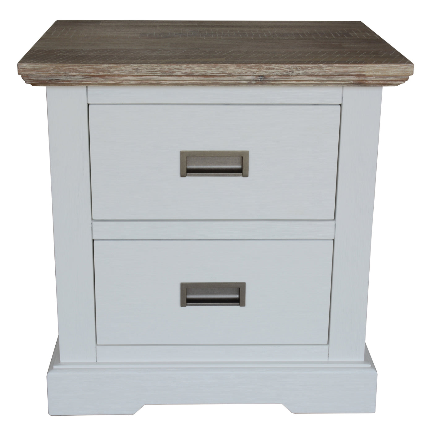 Fiona Set of 2 Bedside Table Tallboy Bedroom Furniture Package Set White Grey