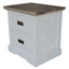 Fiona Set of 2 Bedside Table 2 Drawers Storage Cabinet Nightstand White Grey