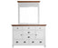 Virginia Dresser Mirror 7 Chest of Drawers Solid Wood Tallboy Cabinet - White