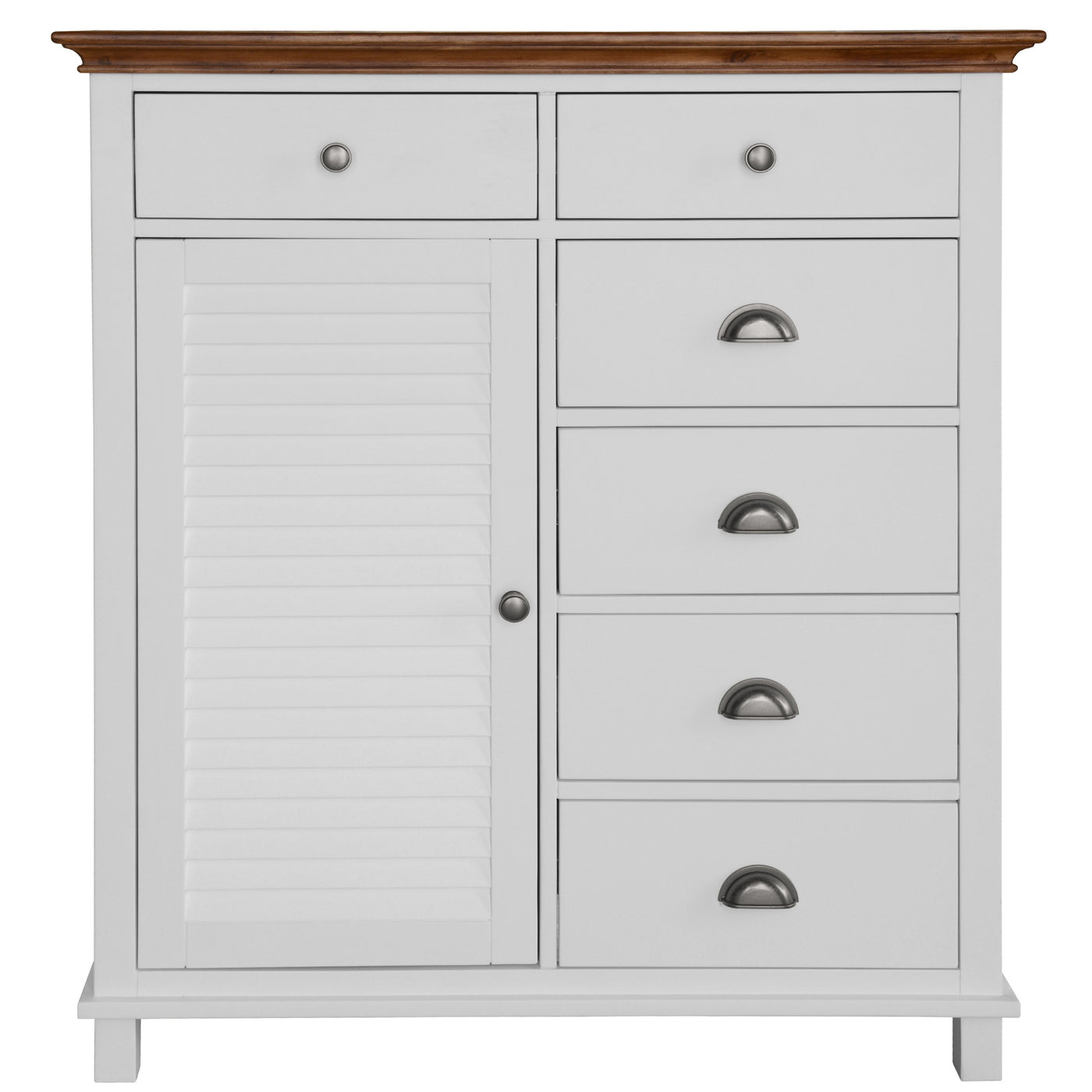 Virginia 4pc Queen Bed Suite Bedside Tallboy Bedroom Furniture Package - White