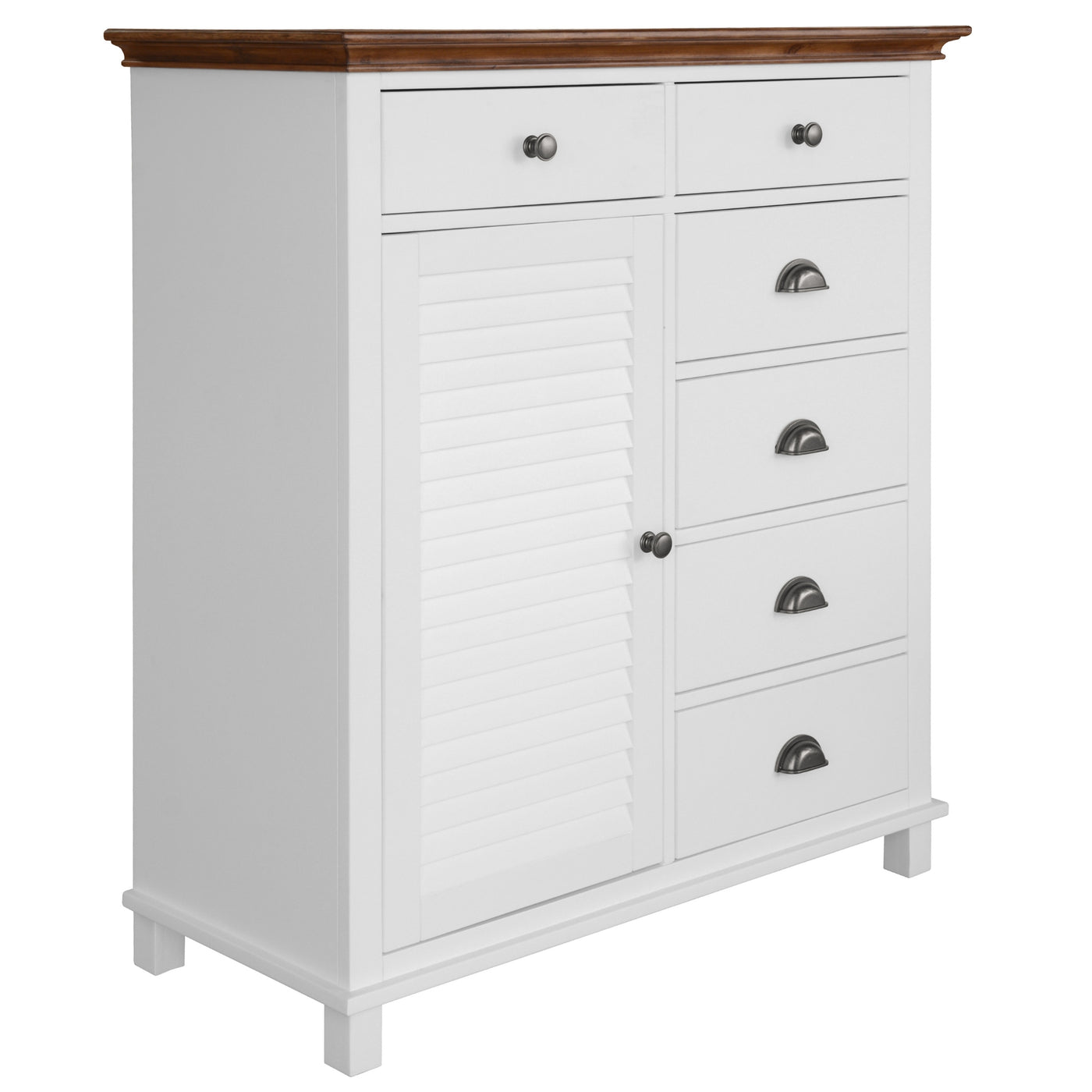 Virginia Tallboy 6 Chest of Drawers Solid Pine Wood Bed Storage Cabinet - White