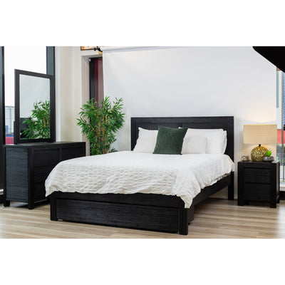 Tofino 4pc Bedside Dresser Mirror Bedroom Drawers Set Nightstand Cabinet - Black