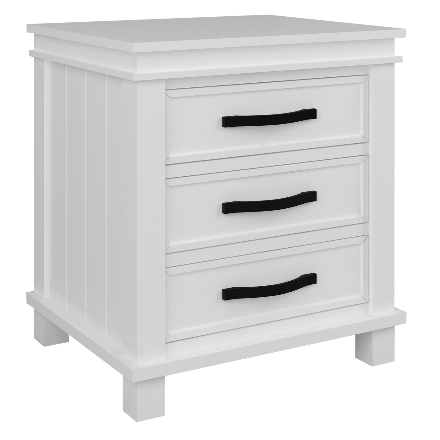 Lily Bedside Tallboy 3pc Bedroom Set Nightstand Storage Cabinet - White