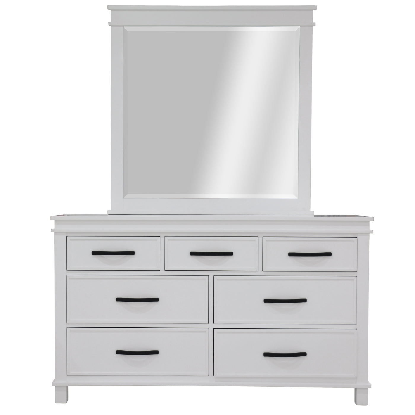 Lily Bedside Dresser Mirror 4pc Bedroom Set Nightstand Storage Cabinet - White