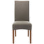 Aksa Fabric Upholstered Dining Chair Set of 6 Solid Pine Wood Furniture - Grey