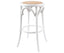 Aster Round Bar Stools Dining Stool Chair Solid Birch Timber Rattan Seat White