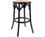 Aster Round Bar Stools Dining Stool Chair Solid Birch Timber Rattan Seat Black