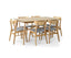 Cusco 7pc Set Dining Set 150cm Table 6 Chair Fabric Seat Scandinavian Style