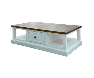 Norah Coffee Table 130cm 2 Drawer Solid Acacia Timber Wood