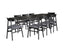 Claire 9pc Dining Set Table Extendable 170-230cm Oak Fabric Seat Chair - Black