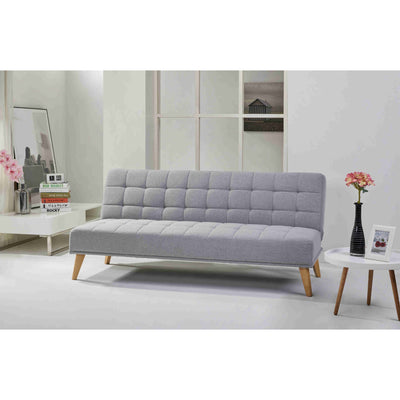 Brando 3 Seater Sofa Futon Bed Fabric Lounge Couch - Grey