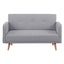 Picasso 2 Seater Fabric Sofa Lounge Couch Grey