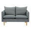 Sinatra 2 Seater Fabric Sofa Lounge Couch Dark Grey