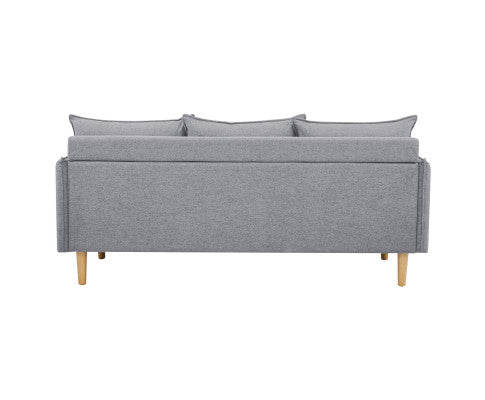 Sinatra 2 + 3 Seater Fabric Sofa Lounge Couch Grey