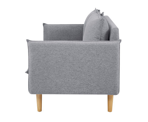 Sinatra 2 + 3 Seater Fabric Sofa Lounge Couch Grey