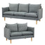 Sinatra 2 + 3 Seater Fabric Sofa Lounge Couch Dark Grey