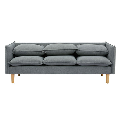 Sinatra 2 + 3 Seater Fabric Sofa Lounge Couch Dark Grey