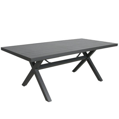 Percy 200cm Outdoor Trestle Dining Table Aluminium Frame Grey