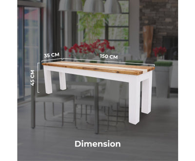 Orville Dining Bench 150cm Solid Acacia Wood Home Dinner Furniture - Multi Color