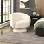 Interior Ave - Celine Swivel Armchair – Chenille Pearl White