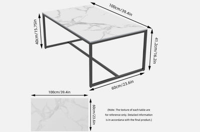 Interior Ave - Monaco Rectangle Coffee Table - White Marble Stone