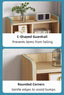 Minimalist Wooden Nightstand Multi-Functional Top Storage Natural Design