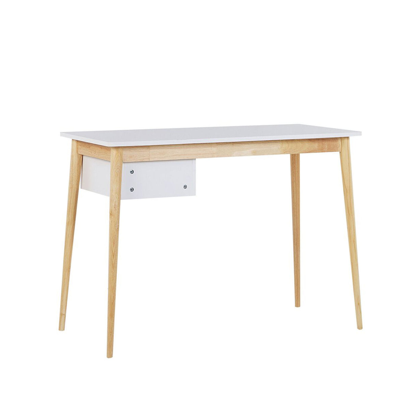 Oslo Desk with Drawer in White & Natural