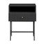 Lucia Slender Fluted Bedside Table in Black