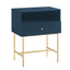 Lucia Slender Fluted Bedside Table in Blue