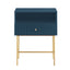 Lucia Slender Fluted Bedside Table in Blue