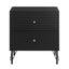 Lisa Wavy Fluted Bedside Table in Black