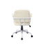 Louise White Frame Faux Leather Home Office Chair in Beige