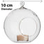 10 x Hanging Clear Glass Ball Tealight Candle Holder - 10cm Diameter / High - Wedding Globe Decoration Terrarium Succulent Plant Mini Garden Holder Decor Craft Gift